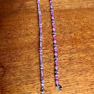 Two gold filled pink fire opal bracelets